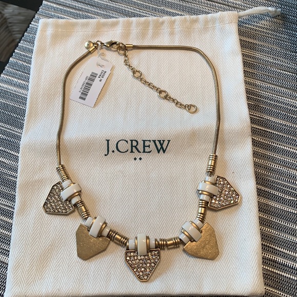 NWT - J. Crew Gold and Cream Statement Necklace - Picture 1 of 3
